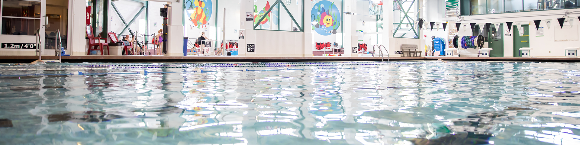 View of main lane pool looking towards leisure pool