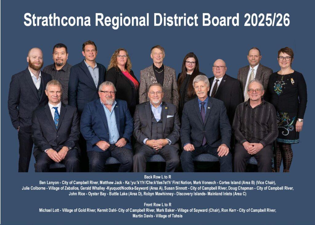 Group photo of the Strathcona Regional District Board 2025/26.
